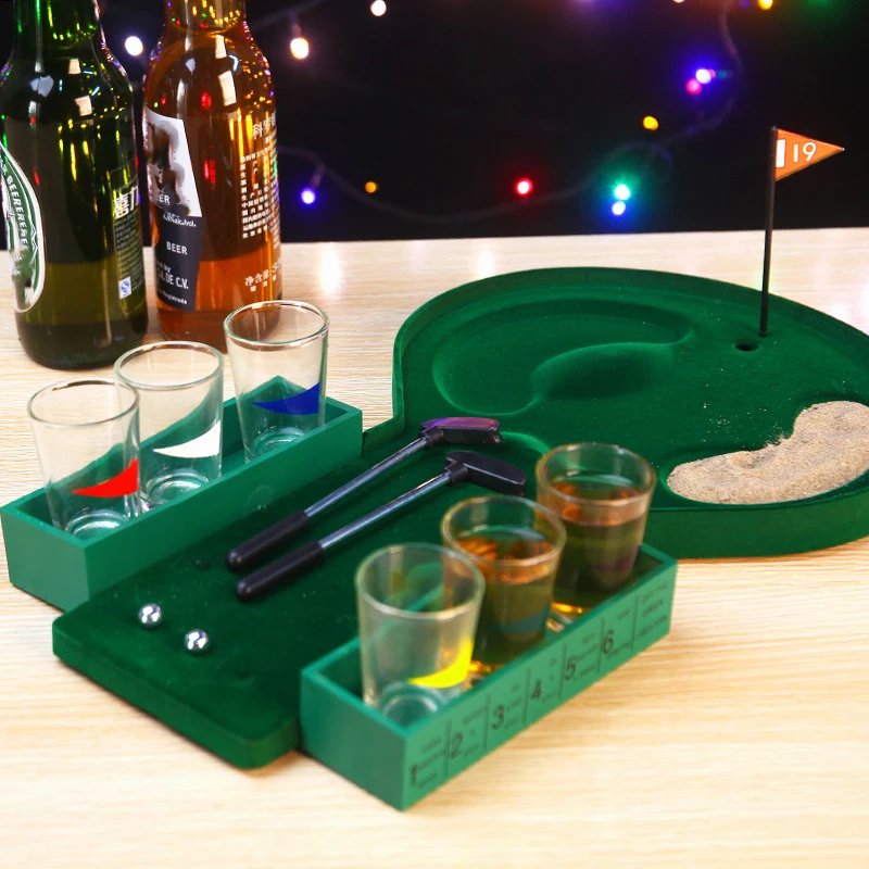 Party Games Golf - 6 Glass Cups Mini Golf Set