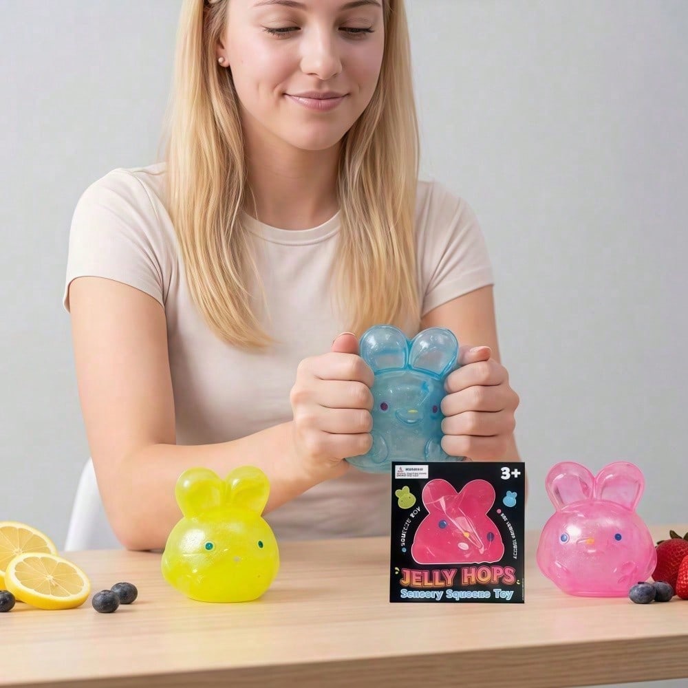 1pc Jelly Jumping Rabbit Stres - Party Games Graduation ulasan dan harga