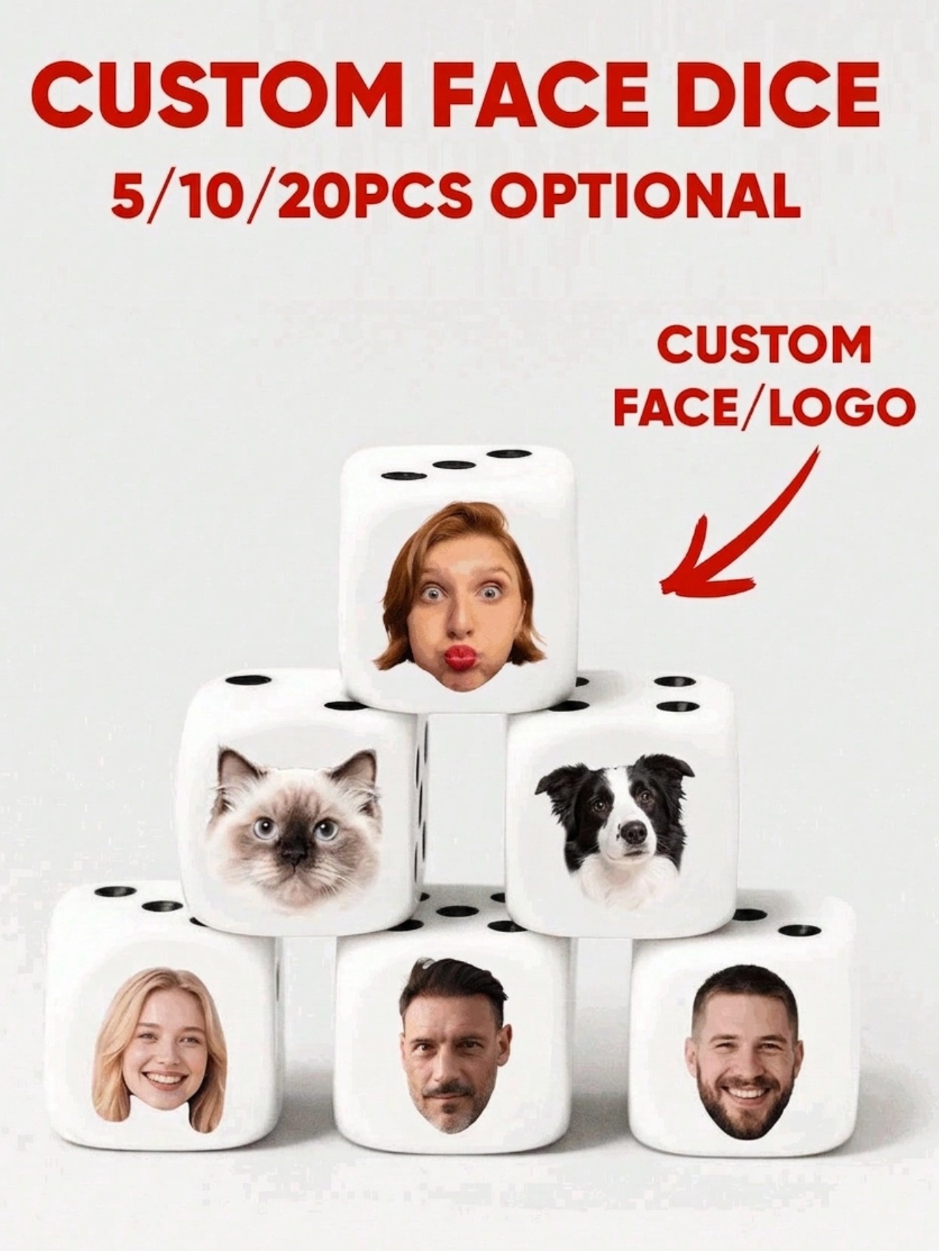 Custom Face Dice Personalized  - Party Games Christmas ulasan dan harga