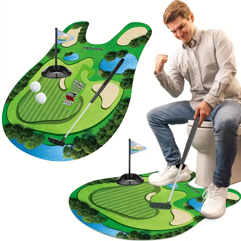 Mini Toilet Golf Toy Set - Fun - Party Games Golf ulasan dan harga