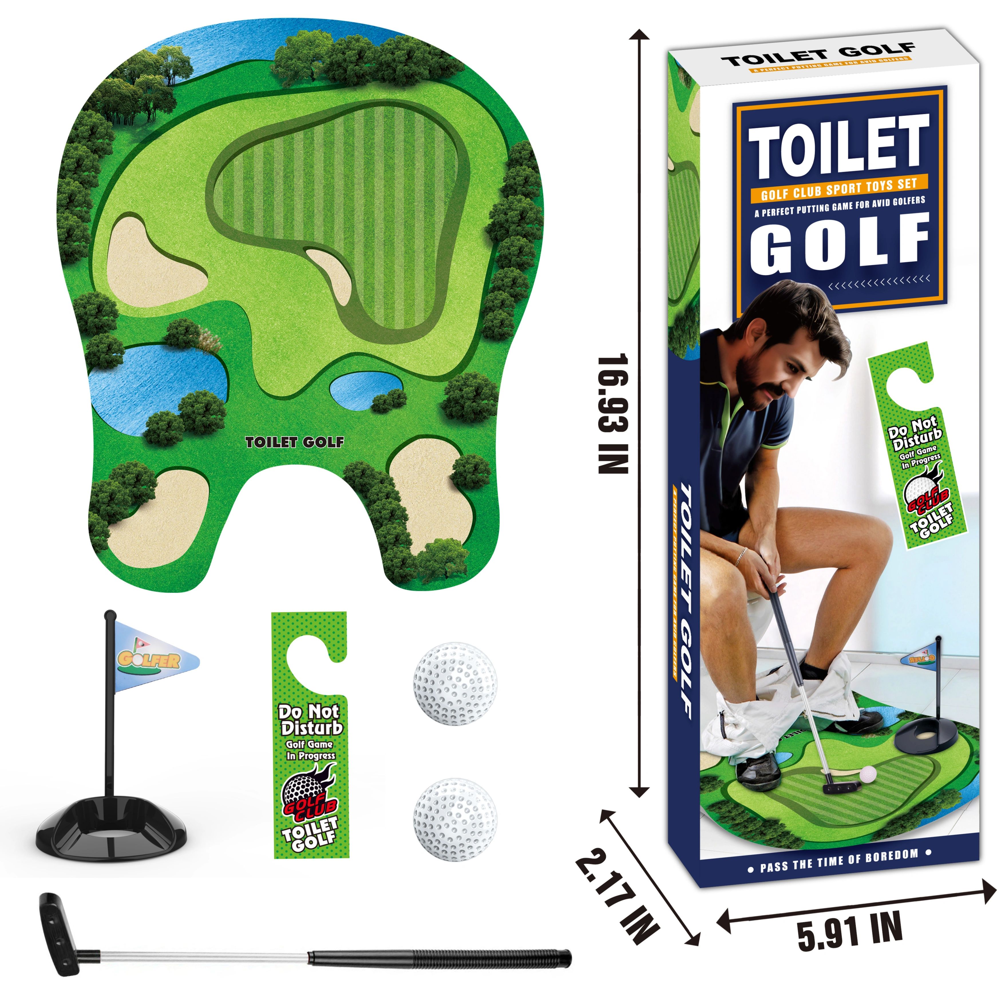 Mini Toilet Golf Toy Set - Fun - Party Games Golf ulasan dan harga