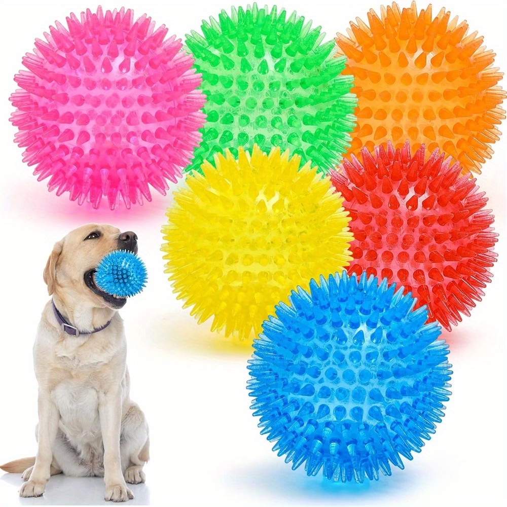 6pcs Dog Toy Balls, Non-Toxic, - Spike Ball Game ulasan dan harga