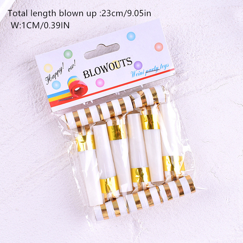 6/12/24PCS Blowout Gold Stripe - Party Games Graduation ulasan dan harga