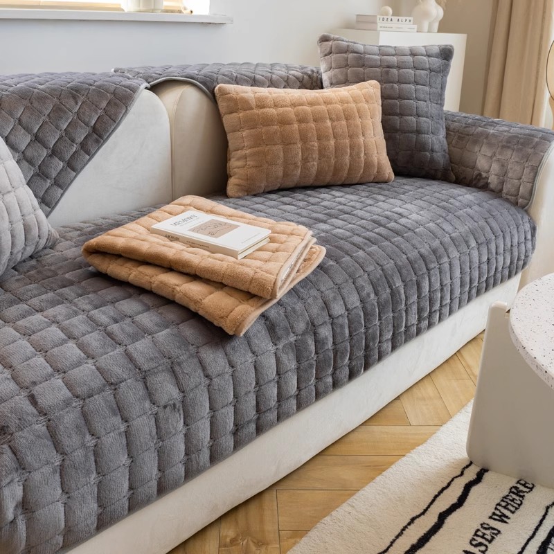 Plush Plaid Sofa Cushion Non-S - Washer Toss Set ulasan dan harga